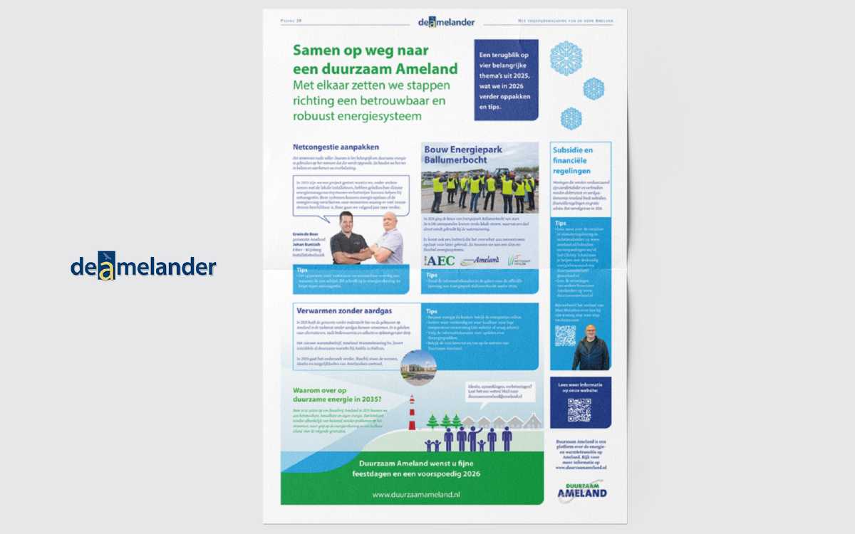 Duurzaam Ameland in De Amelander